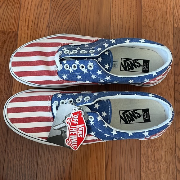 VANS Era (Van Doren) Stars and Stripes/Checkered Men's Shoes - Picture 2 of 16